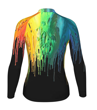 Customized Galaxy Women's Thermal Fleece Cycling Jersey Long Sleeve