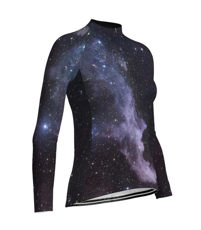 Customized Galaxy Women's Thermal Fleece Cycling Jersey Long Sleeve