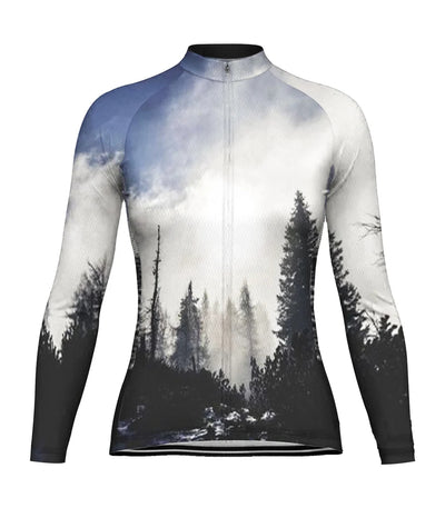 Customized Galaxy Women's Thermal Fleece Cycling Jersey Long Sleeve