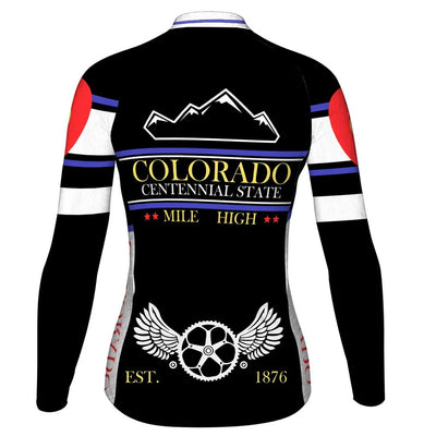 Customized Colorado Women's Thermal Fleece Cycling Jersey Long Sleeve