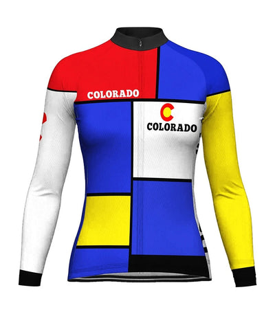 Customized Colorado Women's Thermal Fleece Cycling Jersey Long Sleeve