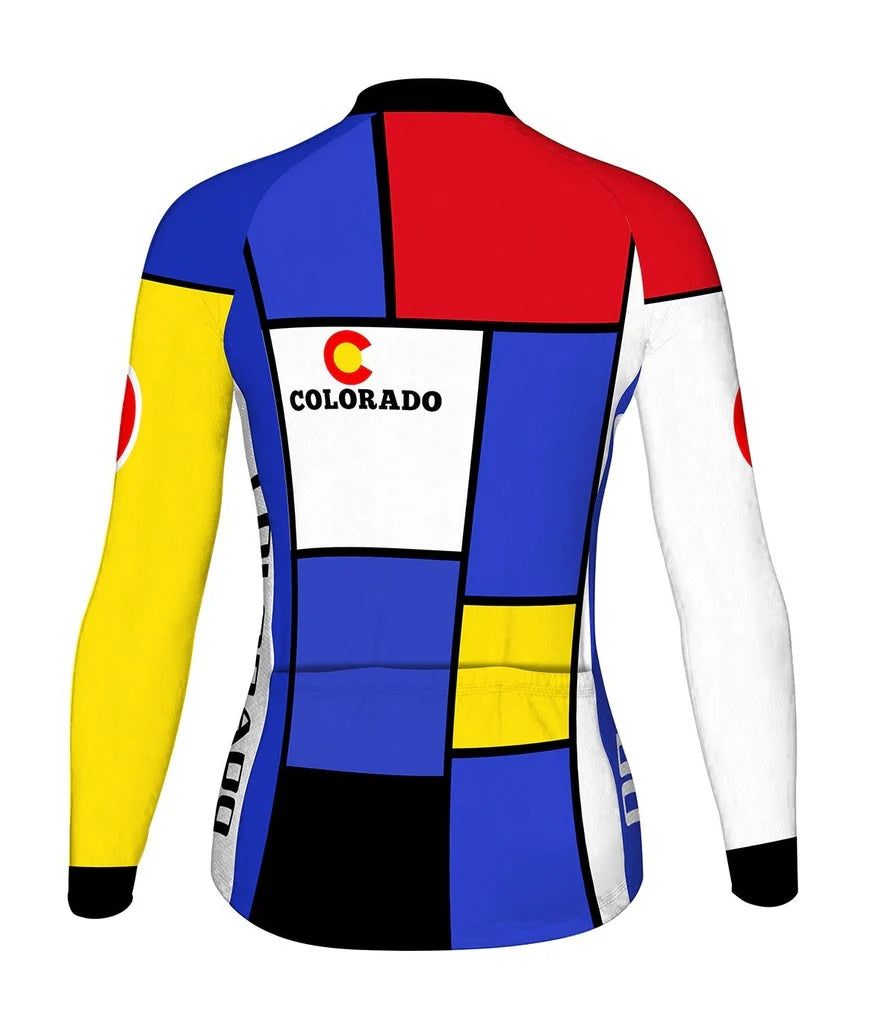 Customized Colorado Women's Thermal Fleece Cycling Jersey Long Sleeve