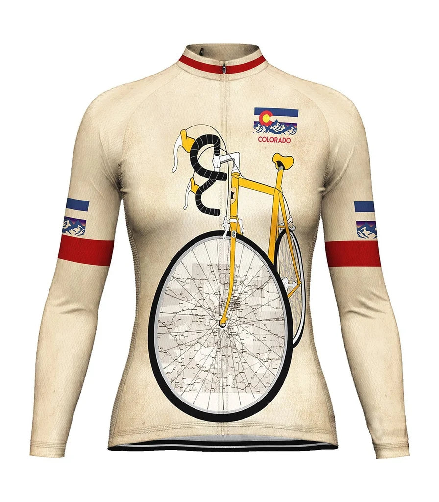 Customized Colorado Women's Thermal Fleece Cycling Jersey Long Sleeve