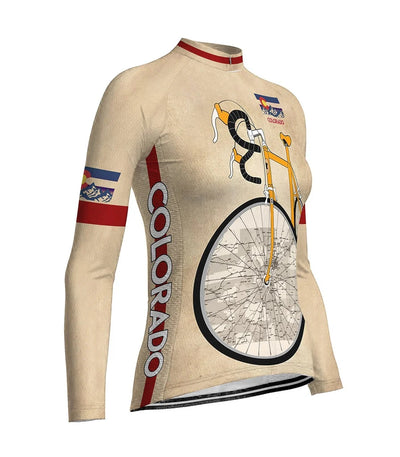 Customized Colorado Women's Thermal Fleece Cycling Jersey Long Sleeve
