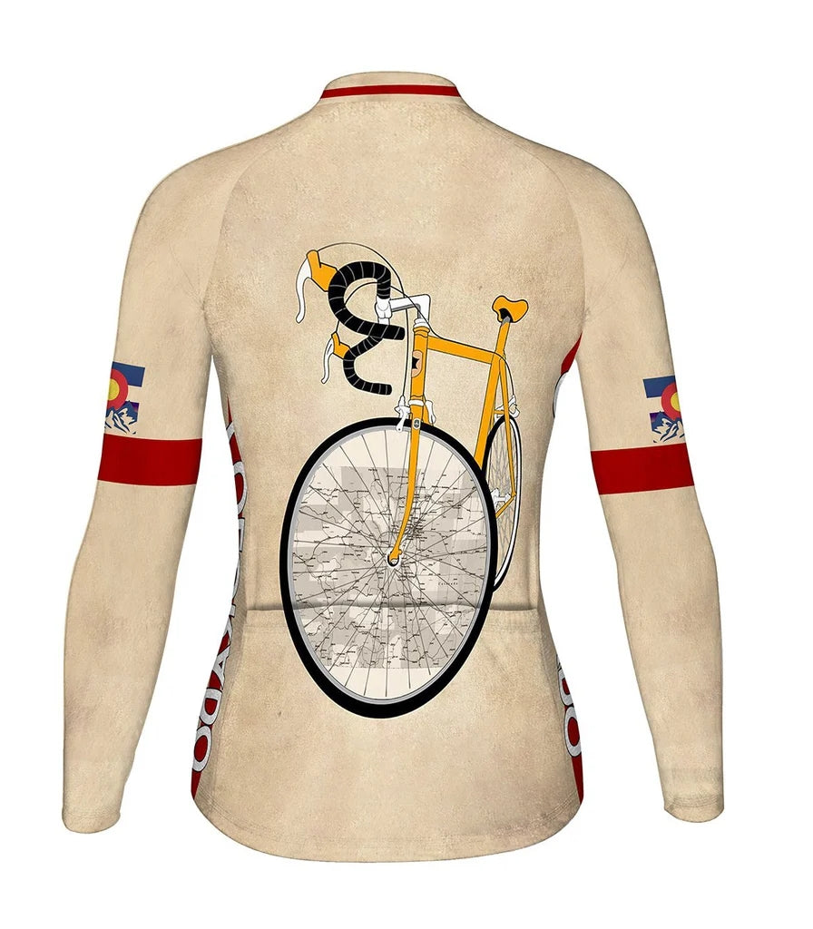 Customized Colorado Women's Thermal Fleece Cycling Jersey Long Sleeve