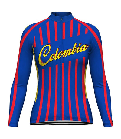 Customized Colombian Women's Thermal Fleece Cycling Jersey Long Sleeve