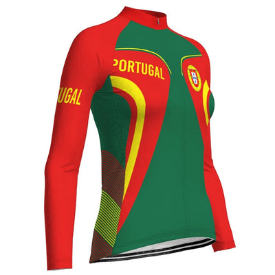 Customized Portugal Women's Cycling Jersey Long Sleeve