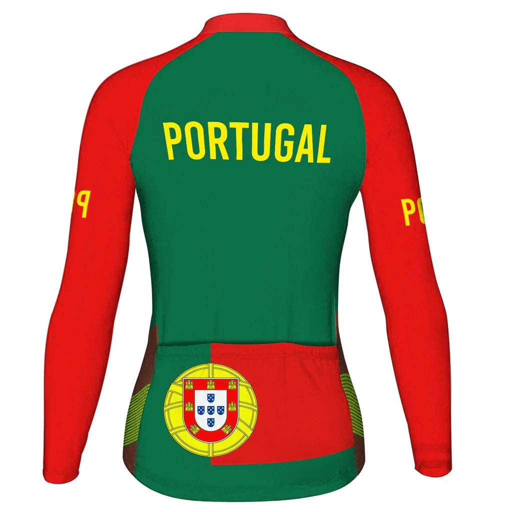 Customized Portugal Women's Cycling Jersey Long Sleeve