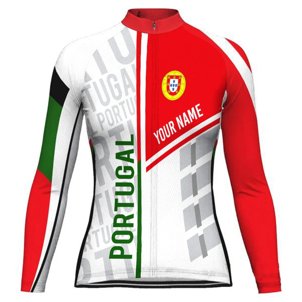 Customized Portugal Women's Cycling Jersey Long Sleeve