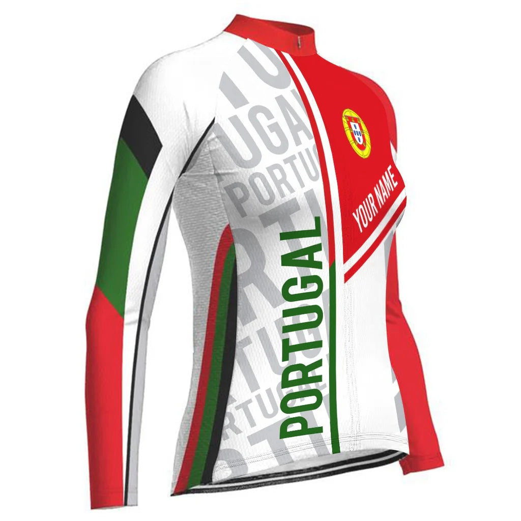 Customized Portugal Women's Cycling Jersey Long Sleeve