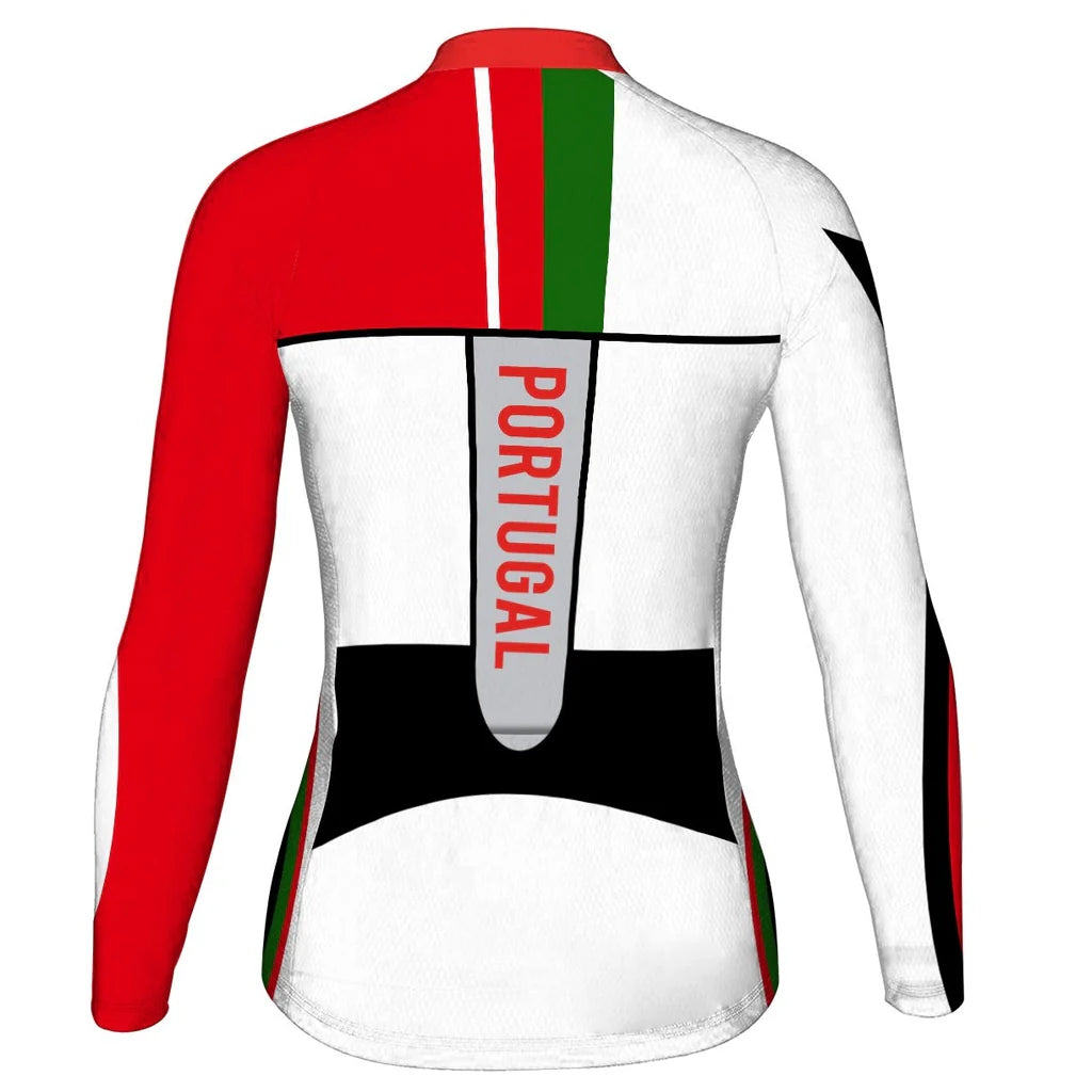 Customized Portugal Women's Cycling Jersey Long Sleeve