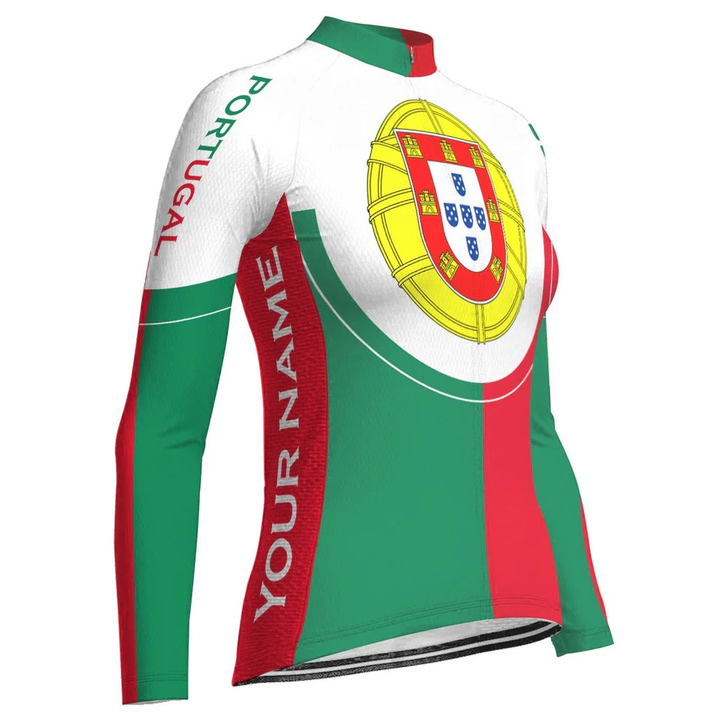 Customized Portugal Women's Cycling Jersey Long Sleeve