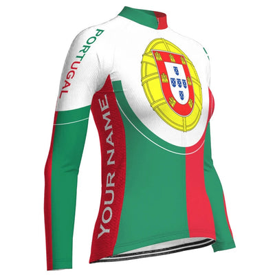 Customized Portugal Women's Cycling Jersey Long Sleeve