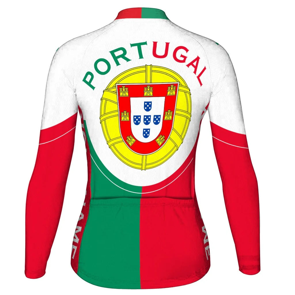 Customized Portugal Women's Cycling Jersey Long Sleeve