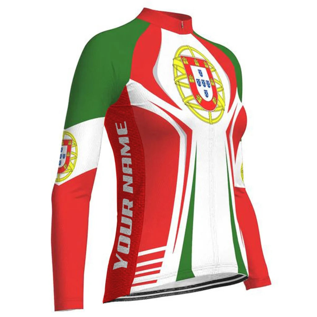Customized Portugal Women's Cycling Jersey Long Sleeve