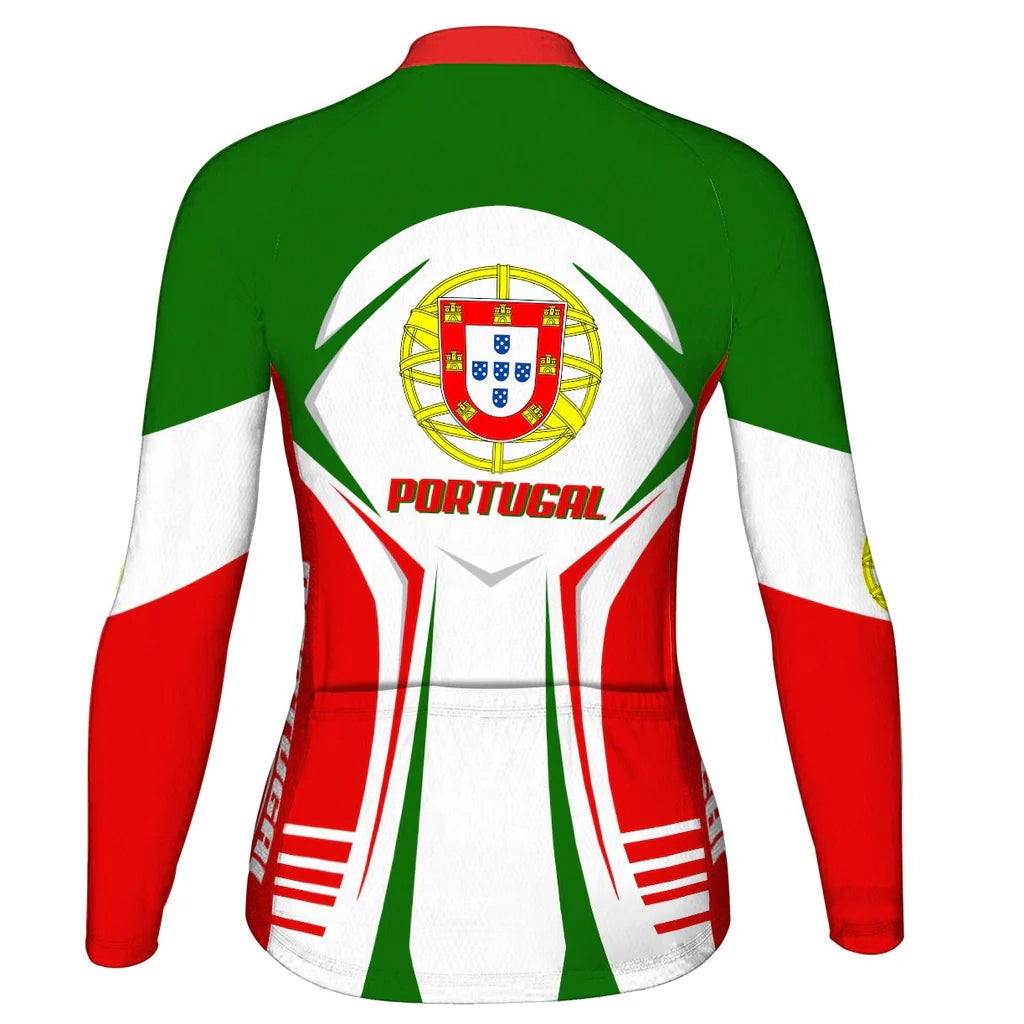 Customized Portugal Women's Cycling Jersey Long Sleeve