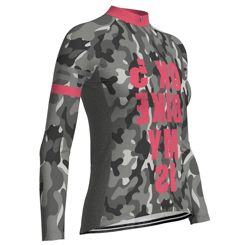 Customized Camo Women's Cycling Jersey Long Sleeve