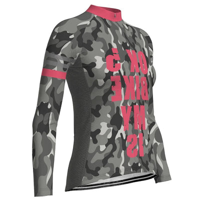 Customized Camo Women's Cycling Jersey Long Sleeve
