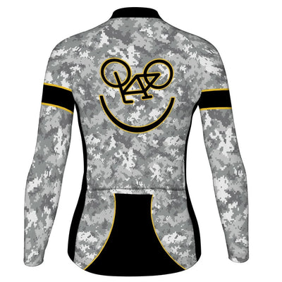 Custom Camo Women's Winter Thermal Fleece Cycling Jersey Long Sleeve