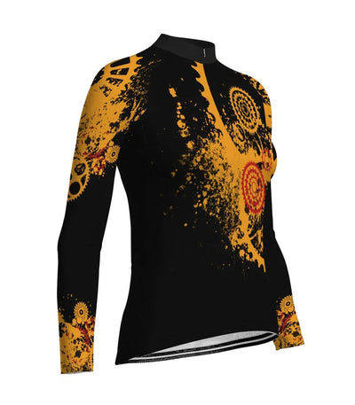 Custom Crazy Women's Winter Thermal Fleece Cycling Jersey Long Sleeve