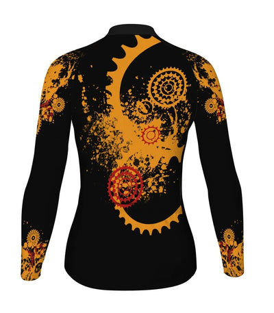 Custom Crazy Women's Winter Thermal Fleece Cycling Jersey Long Sleeve