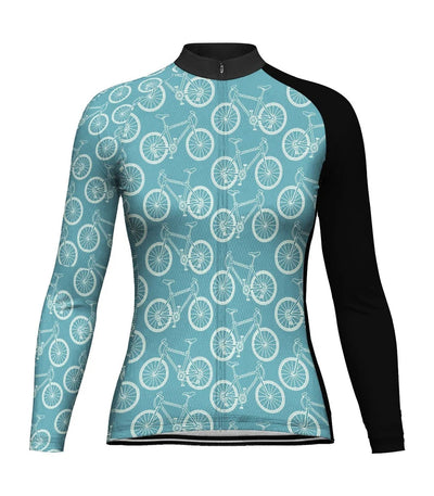 Custom Crazy Women's Winter Thermal Fleece Cycling Jersey Long Sleeve