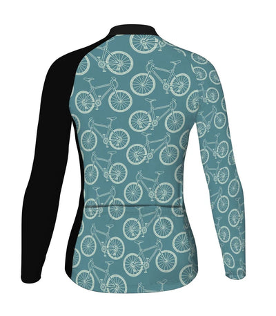 Custom Crazy Women's Winter Thermal Fleece Cycling Jersey Long Sleeve