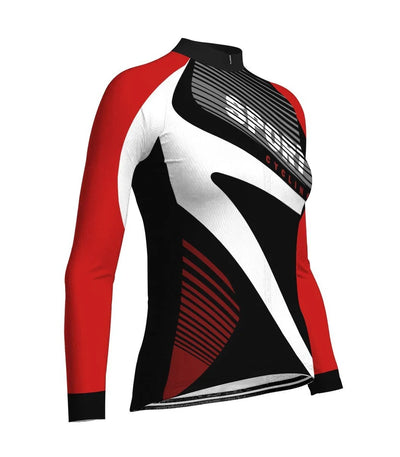 Custom Crazy Women's Winter Thermal Fleece Cycling Jersey Long Sleeve