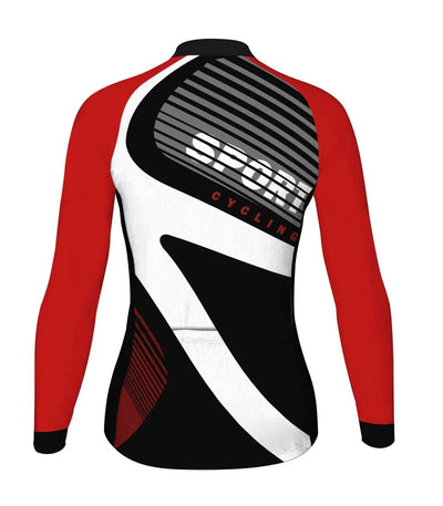 Custom Crazy Women's Winter Thermal Fleece Cycling Jersey Long Sleeve