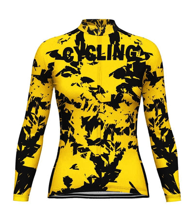 Custom Crazy Women's Winter Thermal Fleece Cycling Jersey Long Sleeve