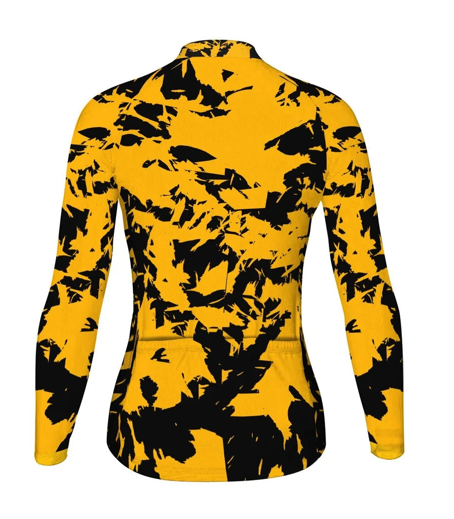 Custom Crazy Women's Winter Thermal Fleece Cycling Jersey Long Sleeve