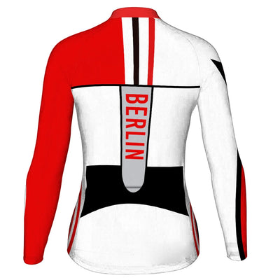 Custom Berlin Women's Winter Thermal Fleece Cycling Jersey Long Sleeve