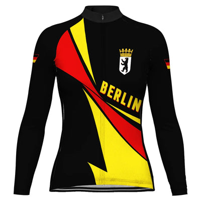Custom Berlin Women's Winter Thermal Fleece Cycling Jersey Long Sleeve