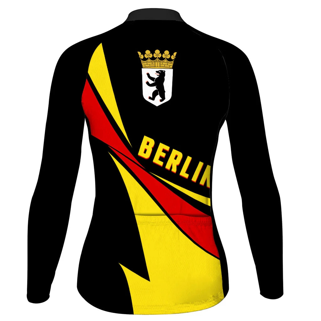 Custom Berlin Women's Winter Thermal Fleece Cycling Jersey Long Sleeve