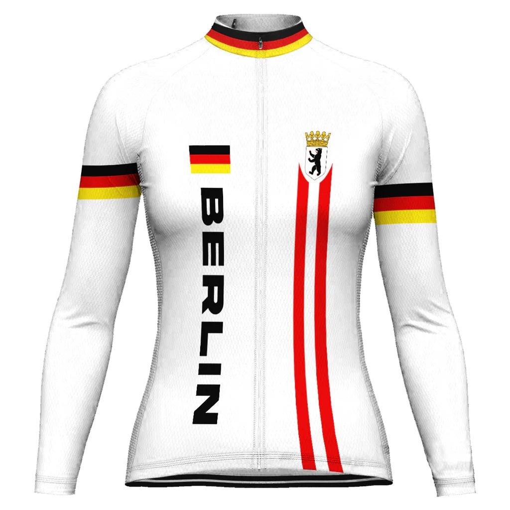 Custom Berlin Women's Winter Thermal Fleece Cycling Jersey Long Sleeve