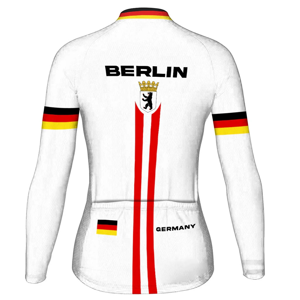 Custom Berlin Women's Winter Thermal Fleece Cycling Jersey Long Sleeve