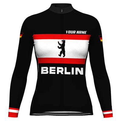Custom Berlin Women's Winter Thermal Fleece Cycling Jersey Long Sleeve