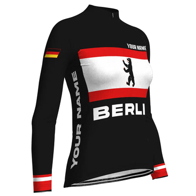 Custom Berlin Women's Winter Thermal Fleece Cycling Jersey Long Sleeve