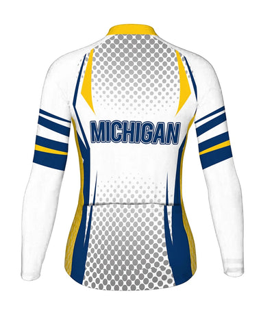 Personalize Michigan Women's Winter Thermal Fleece Cycling Jersey Long Sleeve