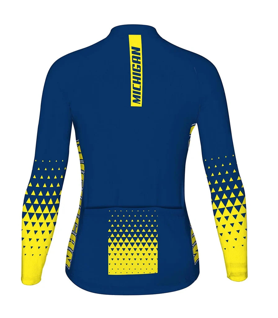 Personalize Michigan Women's Winter Thermal Fleece Cycling Jersey Long Sleeve