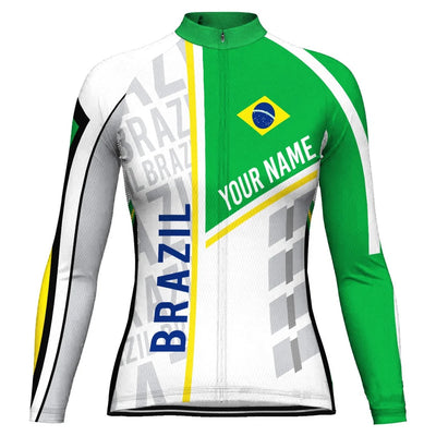 Customized Brazil Women's Cycling Jersey Long Sleeve