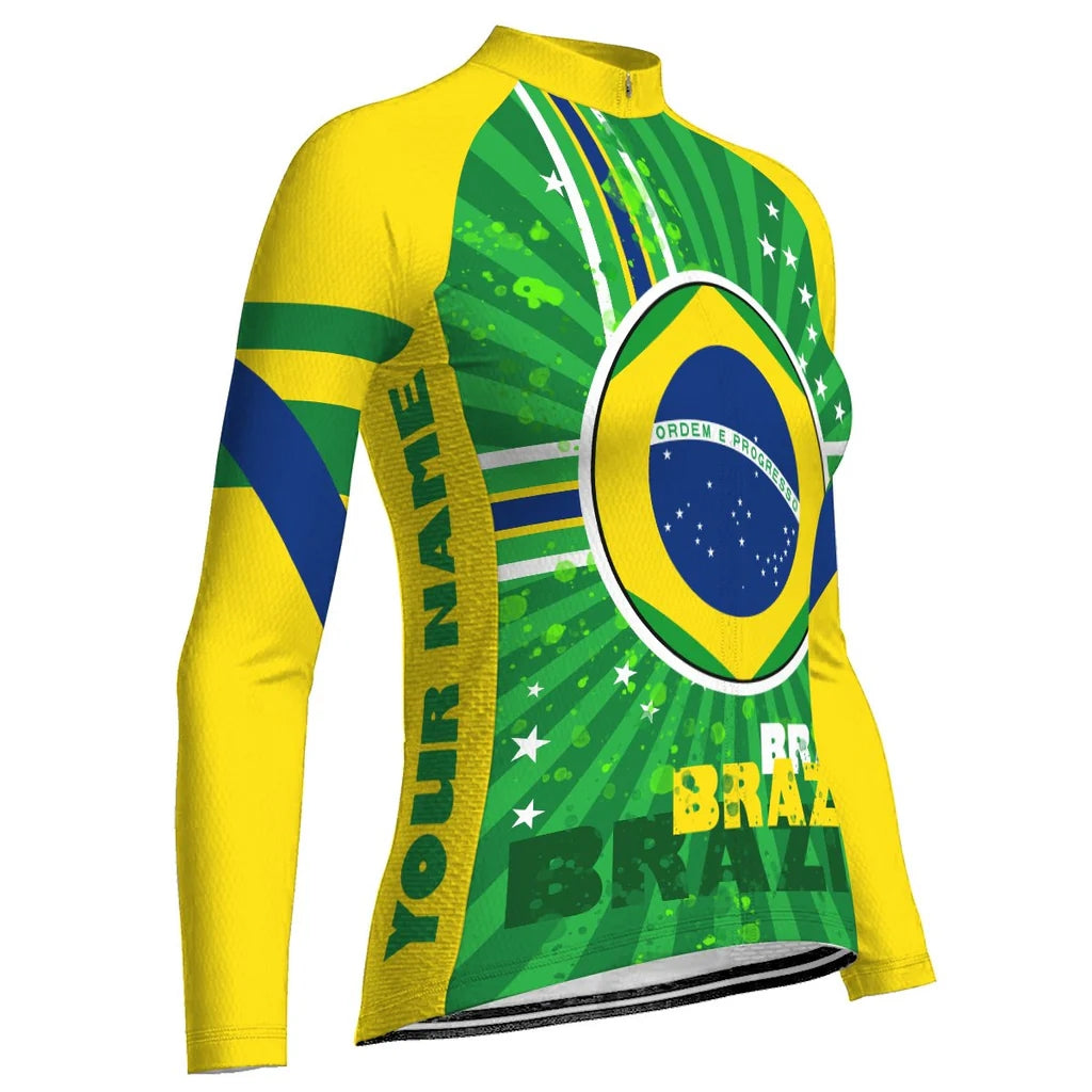 Customized Brazil Women's Cycling Jersey Long Sleeve