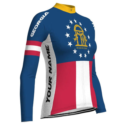 Customize Georgia Women's Cycling Jersey Long Sleeve
