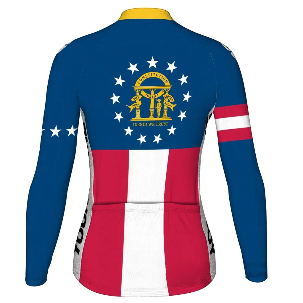 Customize Georgia Women's Cycling Jersey Long Sleeve