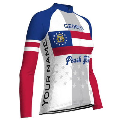 Customize Georgia Women's Cycling Jersey Long Sleeve