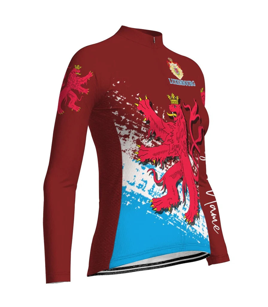 Customized Luxembourg Women's Cycling Jersey Long Sleeve