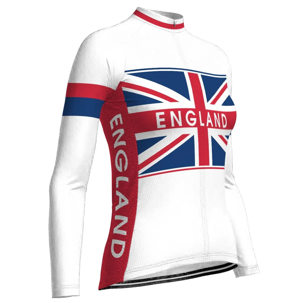 Customized England Women's Cycling Jersey Long Sleeve