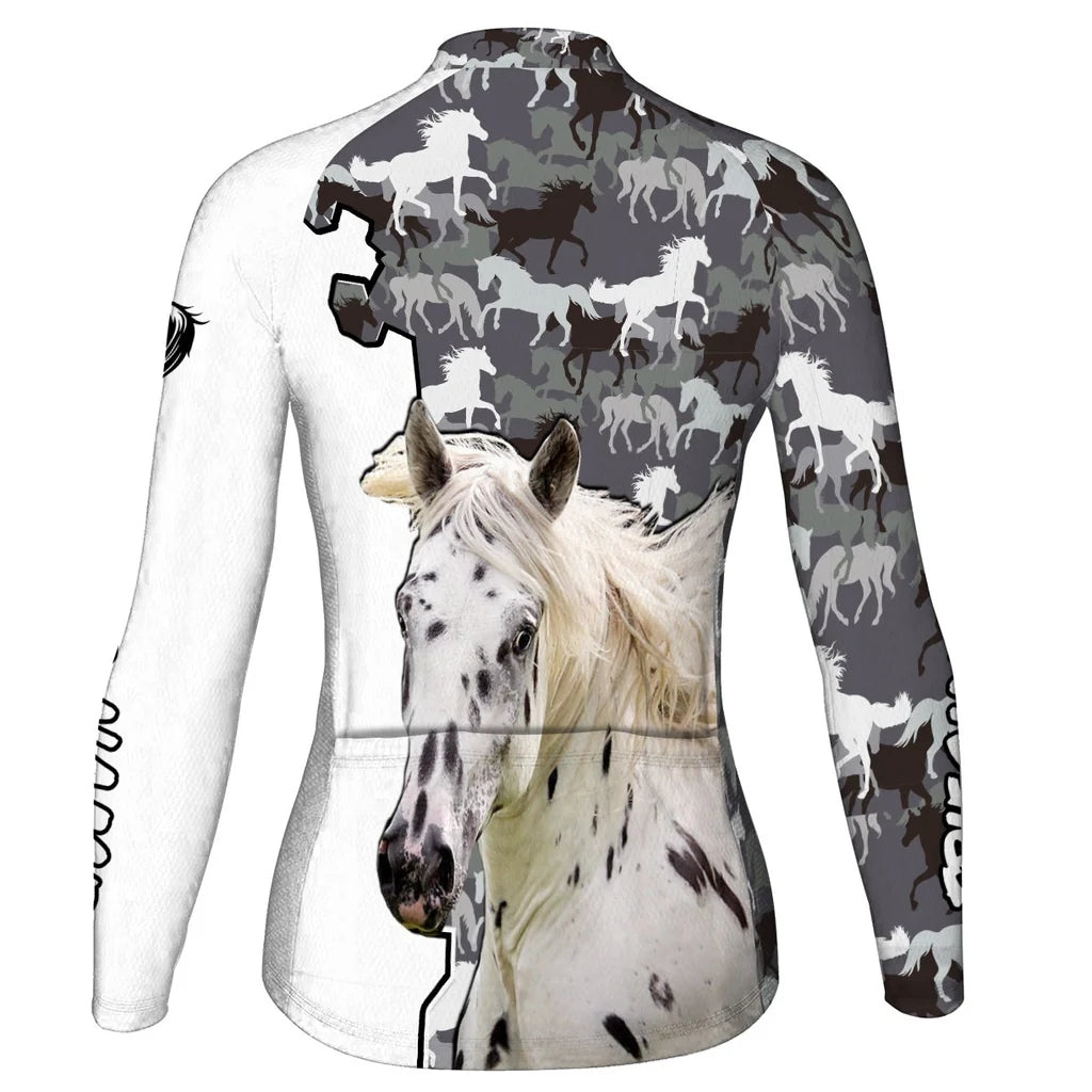 Customized Appaloosa Horse Women's Cycling Jersey Long Sleeve