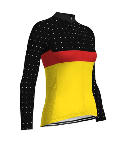 Personalize Belgium Women's Winter Thermal Fleece Cycling Jersey Long Sleeve