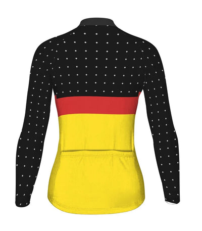Personalize Belgium Women's Winter Thermal Fleece Cycling Jersey Long Sleeve